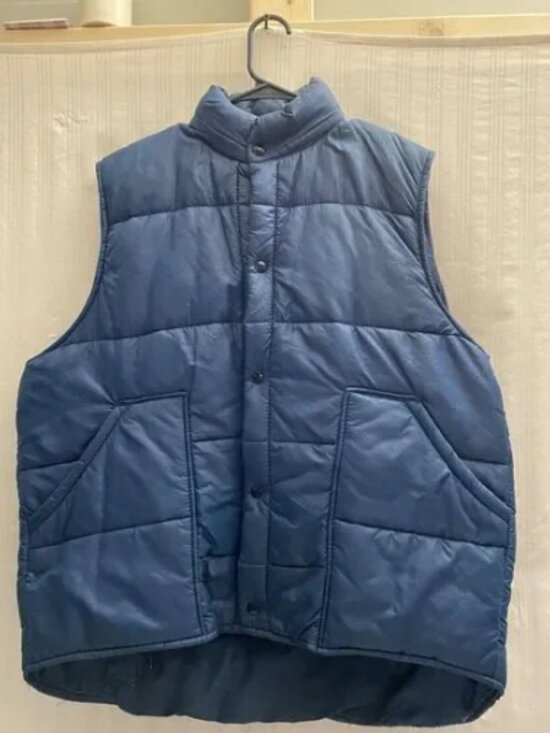 Vintage‎ Horace Small Therma Line Quilted Insulated Vest Blue Large - Picture 1 of 4